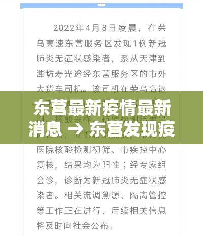 东营最新疫情最新消息 → 东营发现疫情了吗