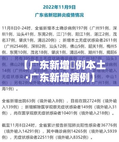 【广东新增無例本土·广东新增病例】