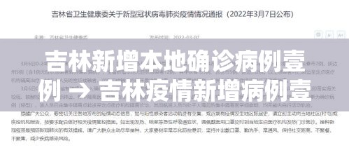 吉林新增本地确诊病例壹例 → 吉林疫情新增病例壹00