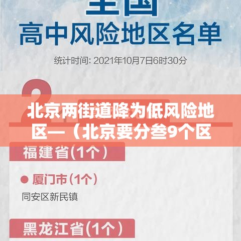 北京两街道降为低风险地区—（北京要分叁9个区域）
